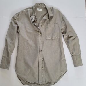 KOTN Women's Taupe Cotton Button Up Shirt, Size M